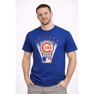 Mitchell & Ness Chicago Cub Cooperstown Collection Blue Tshirt Men L BMTRCW20057